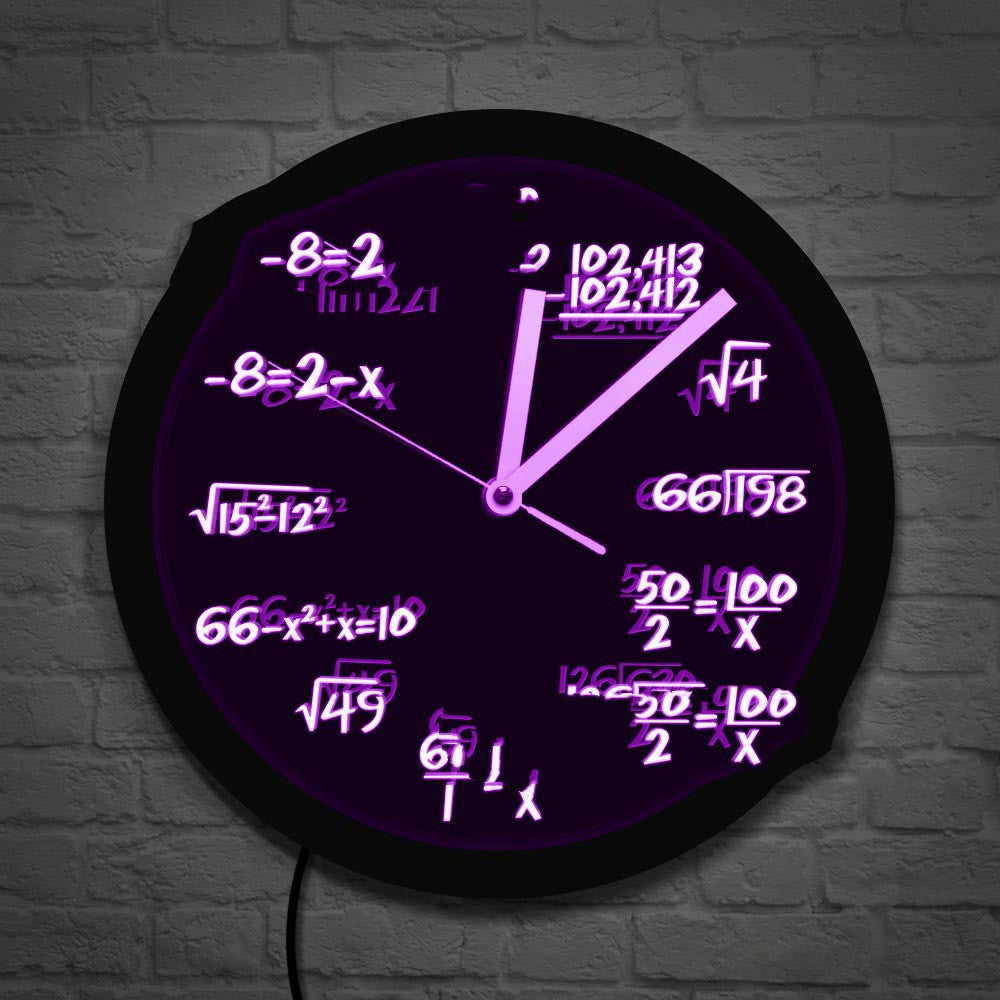 LED Luminous Wall Clock Math formula