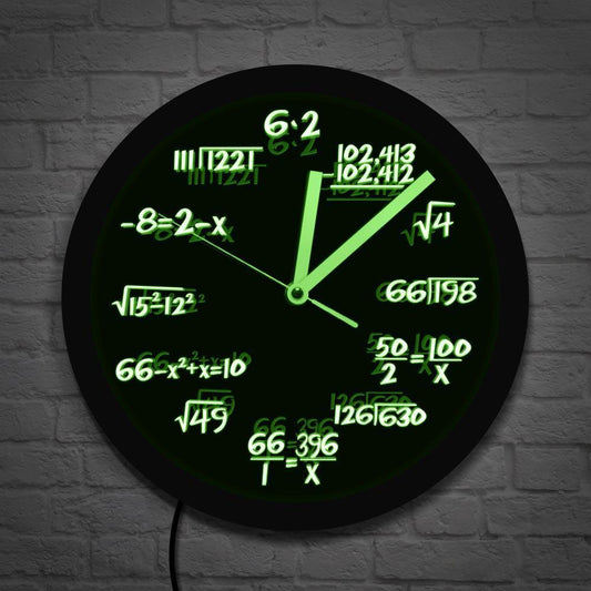 LED Luminous Wall Clock Math formula