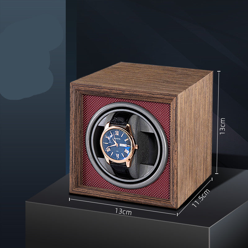 Vertical Solid Wood Leather Automatic Mechanical Watch  Winder Storage Box