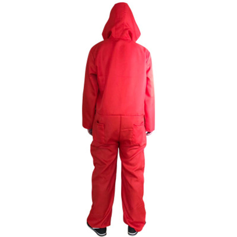 Money heist Costume Red One-piece adult