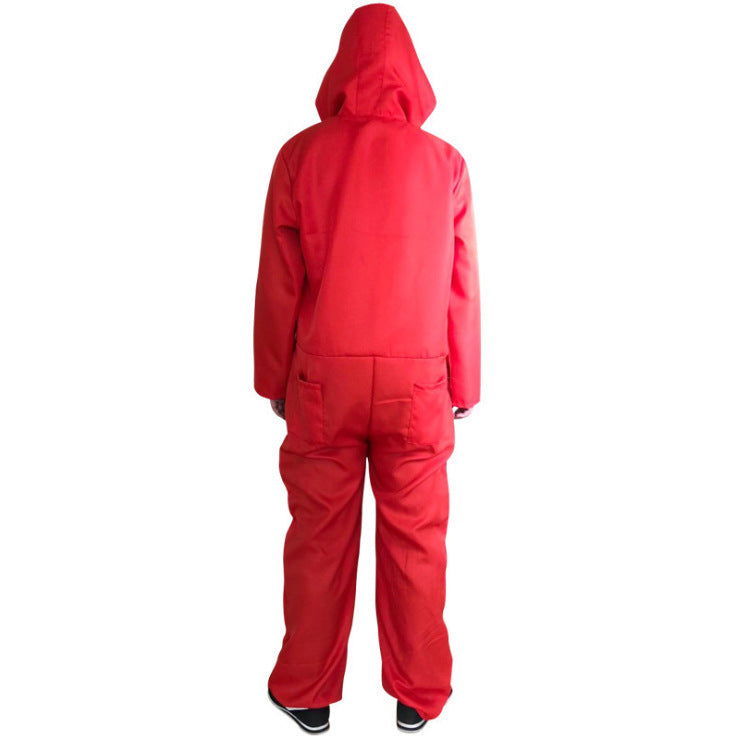 Money heist Costume Red One-piece adult