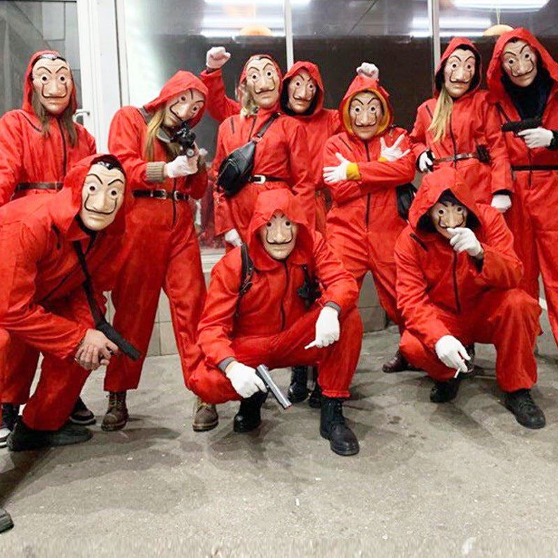Money heist Costume Red One-piece adult
