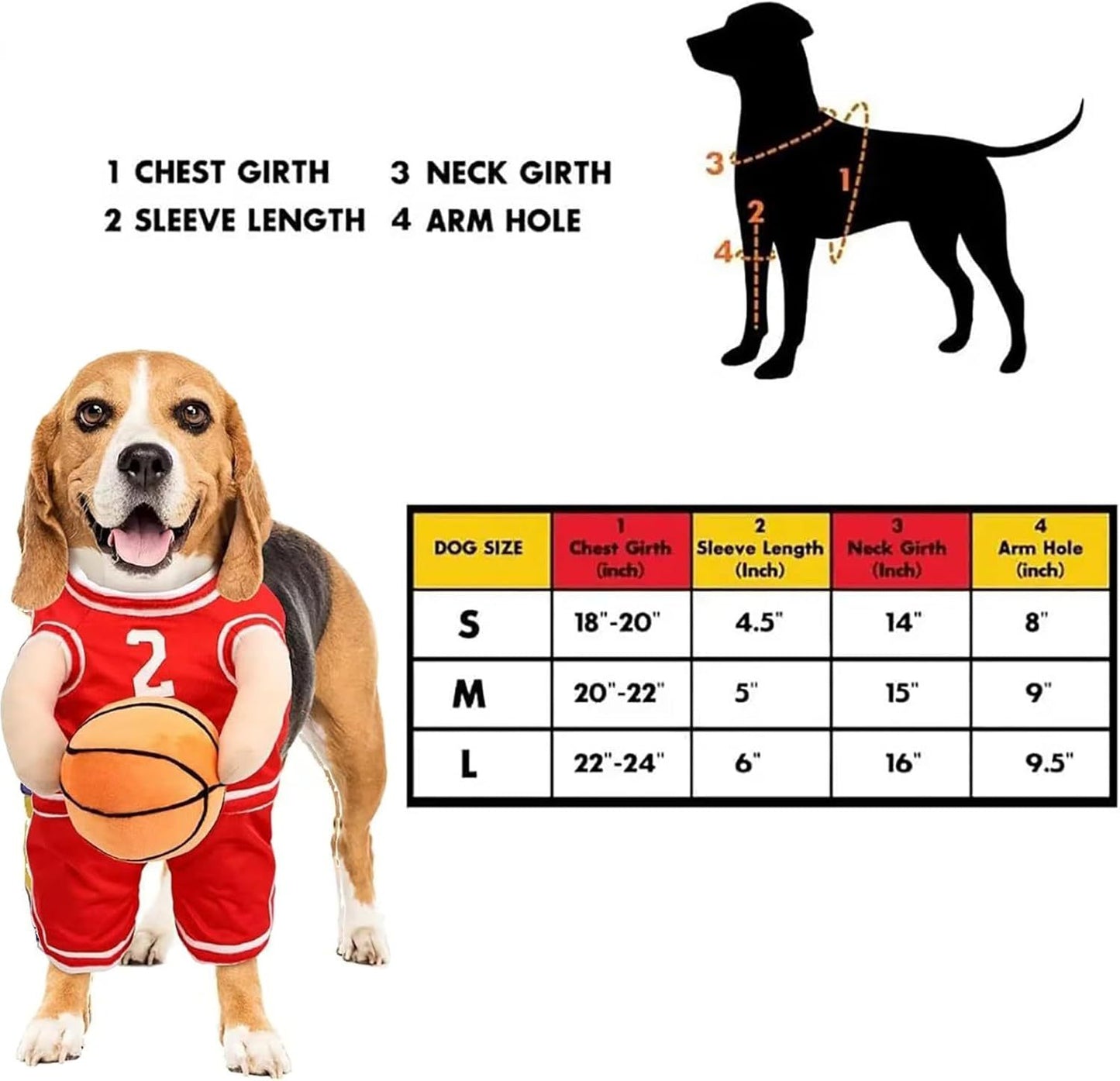 Basketball Player Costume  For Dogs