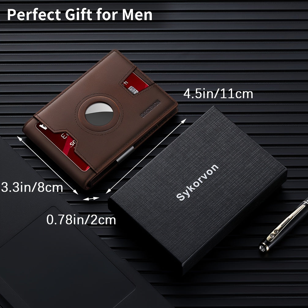 Genuine Leather Bifold Wallet For Men, Slim, RFID Blocking Card holder