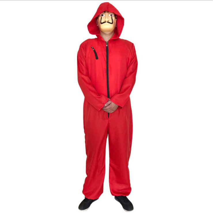 Money heist Costume Red One-piece adult