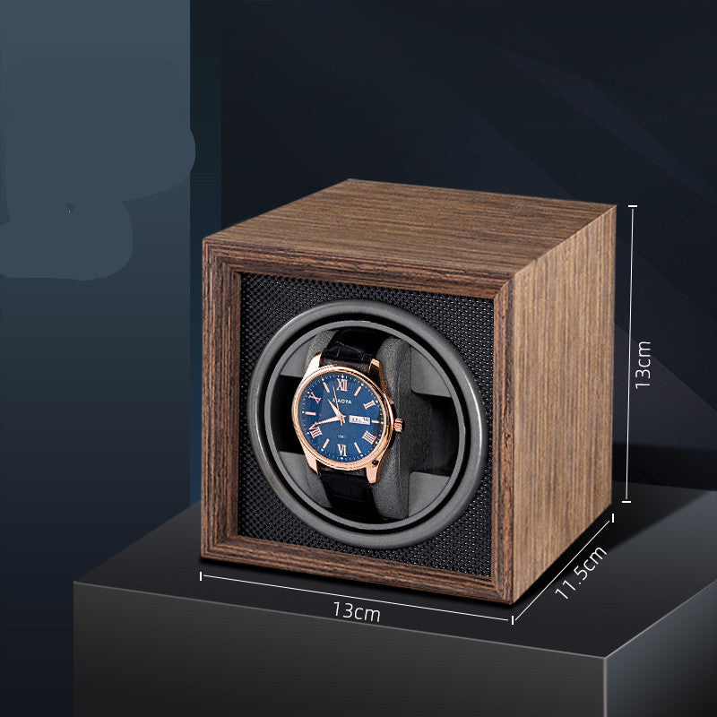 Vertical Solid Wood Leather Automatic Mechanical Watch  Winder Storage Box