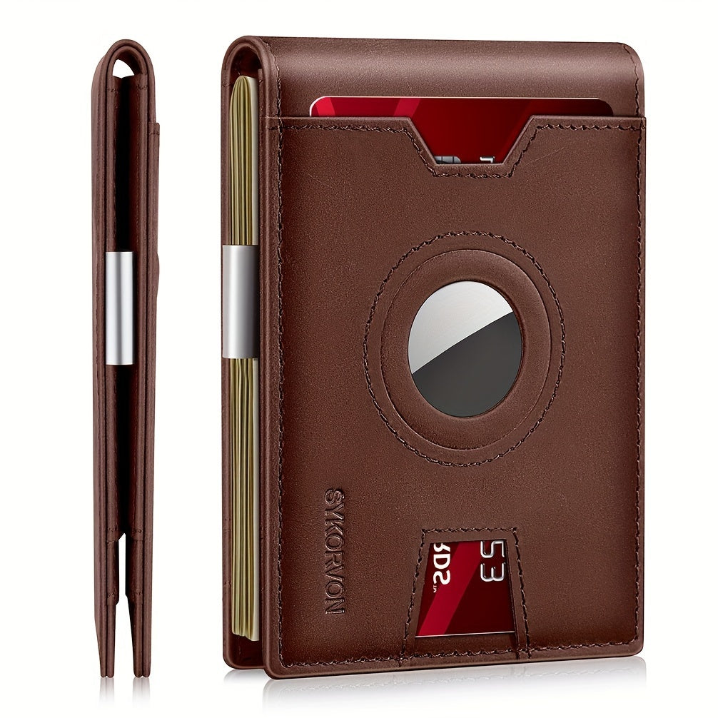 Genuine Leather Bifold Wallet For Men, Slim, RFID Blocking Card holder